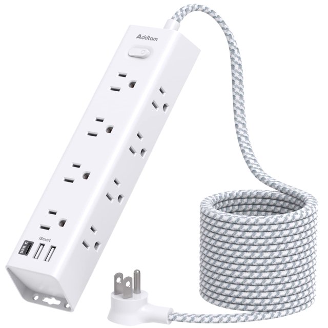 Protector contra sobretensiones, enchufe Addtam, 15 AC, 3 USB, 10 m
