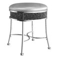 thumbnail image 1 of Hillsdale Roma Diamond Glam Fabric Upholstered Backless Vanity Stool in Chrome, 1 of 12