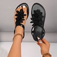 thumbnail image 2 of Women's 3D Floral Thong Slingback Flat Sandals, Open-Toe Breathable Casual Beach Footwear, 2 of 7
