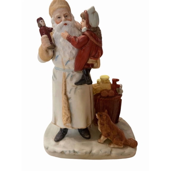 1986 Santa and Child (Treasury of Christmas) Enesco Christmas Tree Ornament 551236