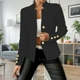 thumbnail image 5 of WTOBBY Women's Modern V-Neck Long Sleeve Button-Up Cardigan Coat, Solid Color Casual Jacket with Knit Detail, Perfect for Work or Casual Outings, Breathable and Soft Fabric,Black L, 5 of 5