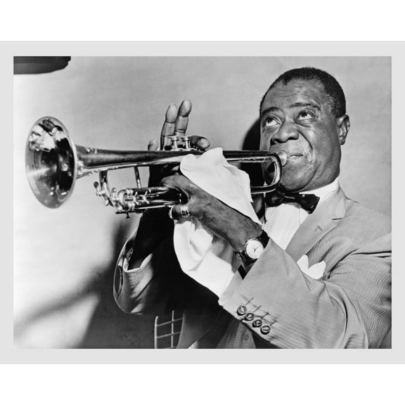 Print: Louis Armstrong, Head-And-Shoulders Portrait, Facing Left, Playing
