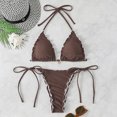 thumbnail image 2 of Glisme Coffee Bikini Sets For Women Two Piece Swimwear Top And High Waisted Bottoms Swimsuit For Beach Pool For Beach Play, 2 of 7