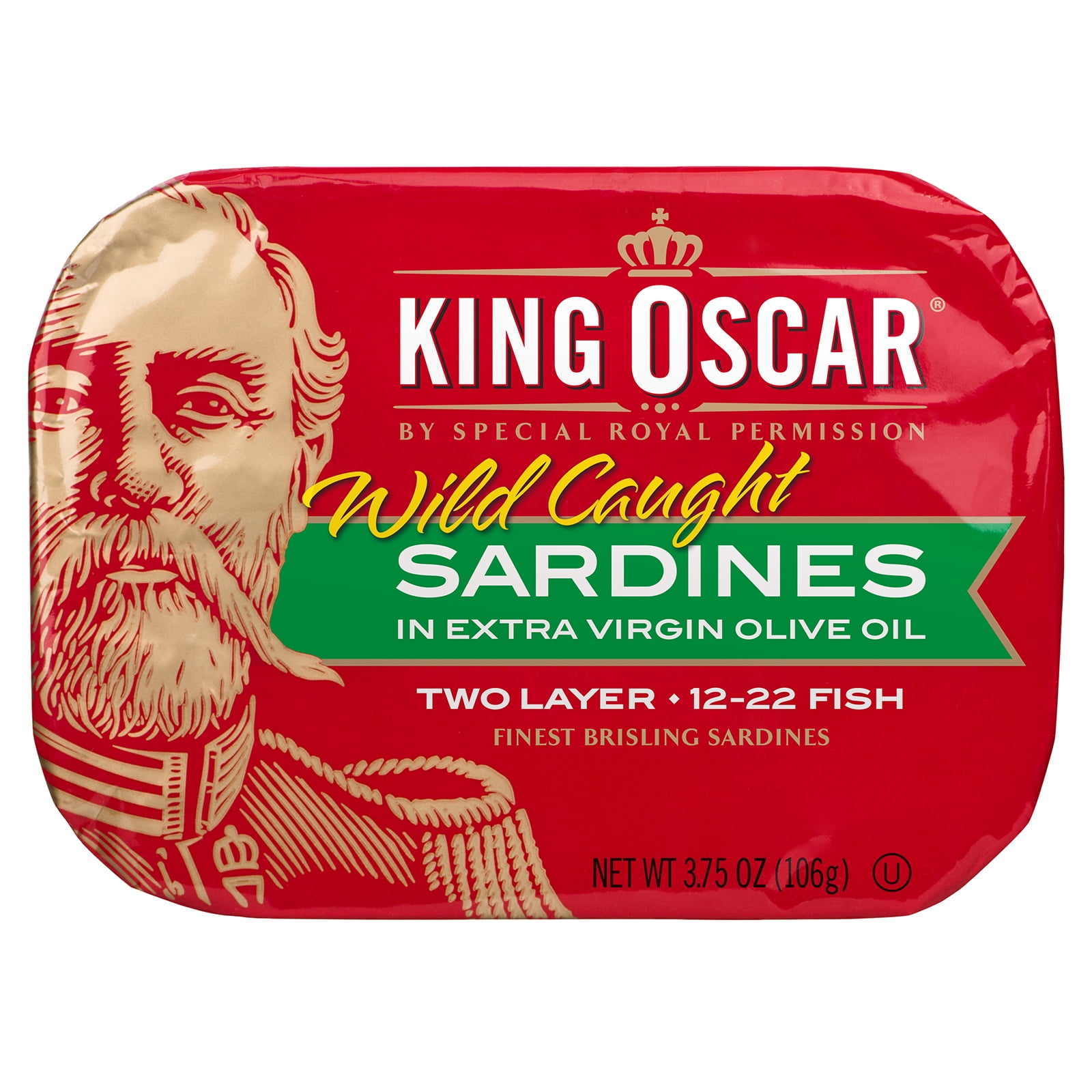 King Oscar, Wild Caught, Sardines In Extra Virgin Olive Oil, Two Layer
