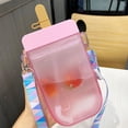 thumbnail image 3 of Cute Water Bottle with Straw - Creative Ice Cream Popsicle Cups Adjustable Shoulder Strap for School Girls, Kawaii Leakproof BPA Free Drinking Bottles Camping Sports Travel, 10 oz, 3 of 8
