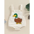 thumbnail image 4 of Suealasg Newborn Baby Girl Summer Outfits Corduroy Sleeveless Duck Embroidery Romper Bodysuit Overalls 3 6 9 12 Months Infant Cute Clothes, 4 of 9