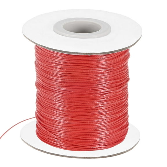 Uxcell Waxed Polyester Cord, 175 Yards 0.5mm Waxed Beading String for Jewelry Making/DIY Handmade Crafts [Red]