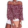thumbnail image 2 of Women's Summer Off Shoulder Blouse Floral Print Sleeve Casual Chiffon Top Shirt, 2 of 5