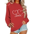 thumbnail image 2 of Ounisa Valentines Sweatshirt Women Gnomes Shirts Love Heart Sweater Crewneck Long Sleeve Pullover Tops, 2 of 6