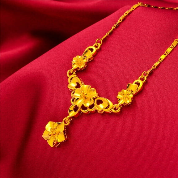 Women's 22K 24K Thai Baht Yellow Gold Gp Filled Necklace Jewelry
