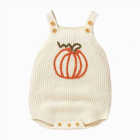 mgoYE Newborn Baby Boy Girl Halloween Clothes Pumpkin Bodysuit Ruffle Bubble Collared Romper Size 9-12 Months