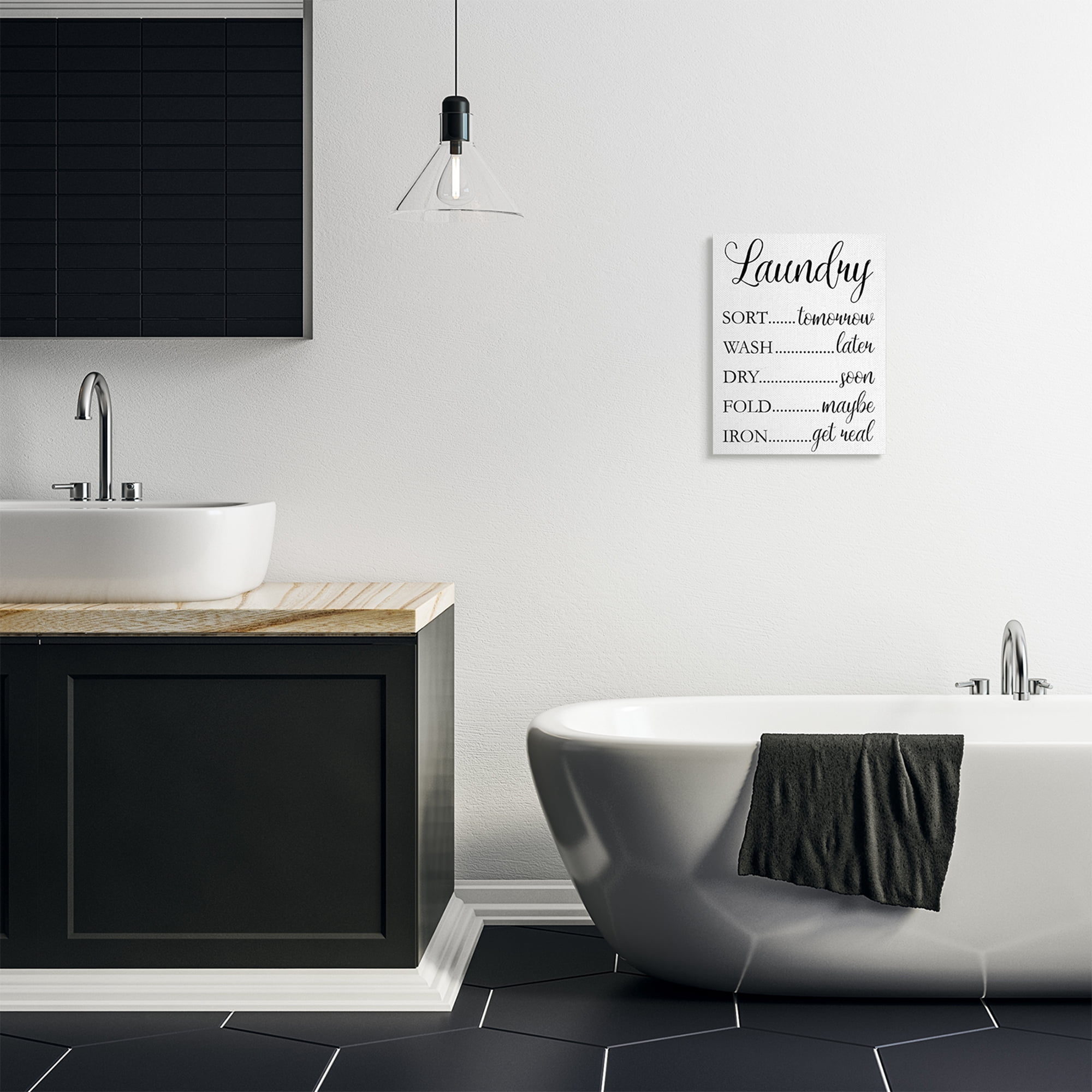 Stupell Industries Laundry Room Schedule Humorous Cleaning Priorities Inspirational Painting Gallery Wrapped Canvas Art Print Wall Art, 16 x 20