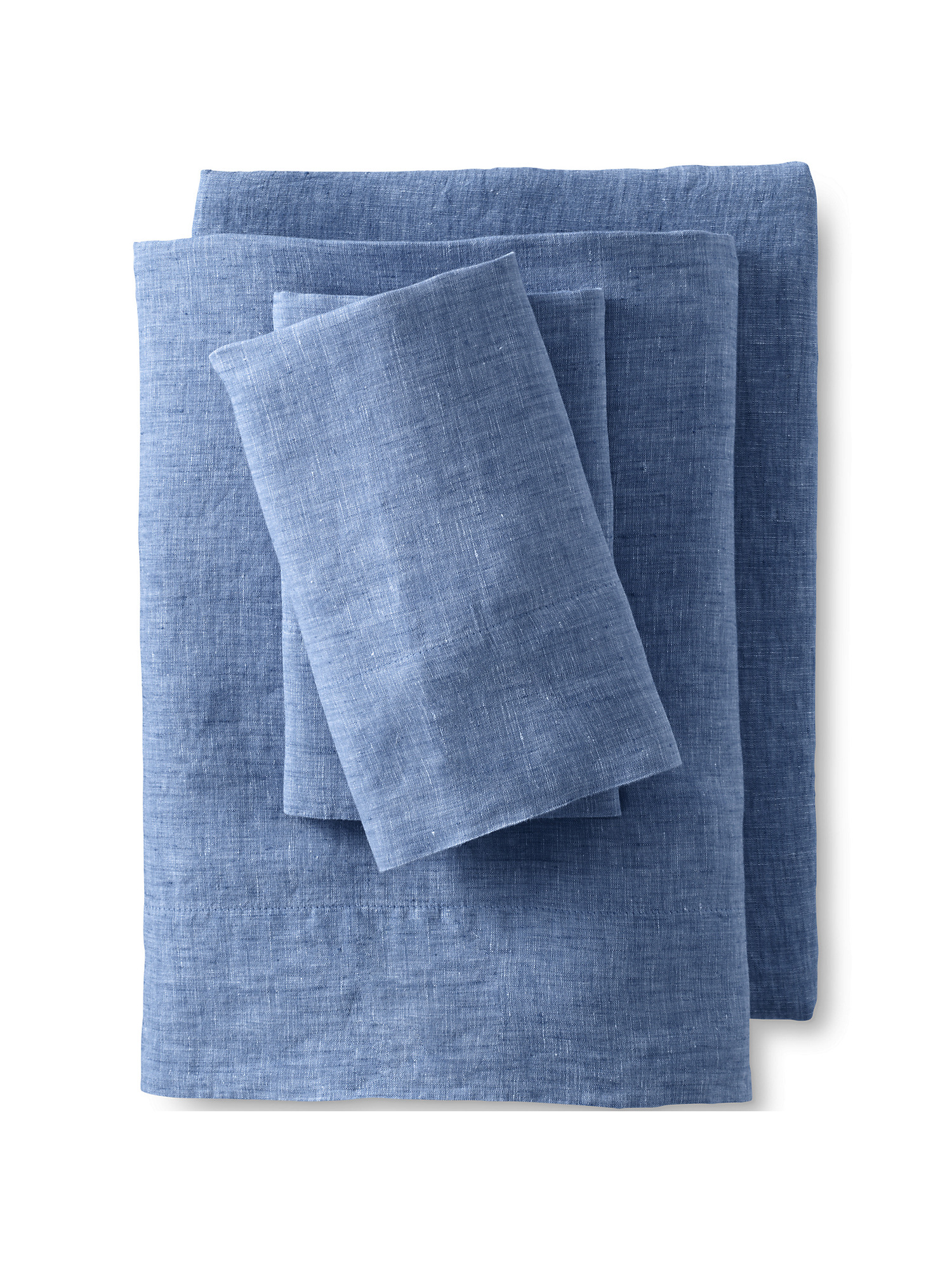 Lands' End Garment Washed Chambray Belgian Flax Linen Breathable Bed