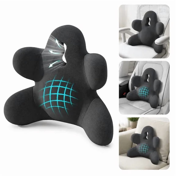 Lumbar Support Pillow for Office Chair & Car, Memory Foam Back Cushion for Lower Back Pain Relief & Posture Correction, Ideal for Long Sitting