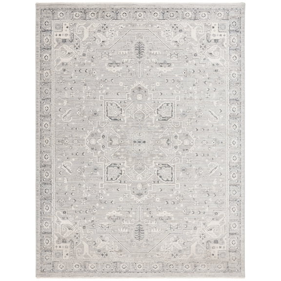 SAFAVIEH Taylor May Oriental Polyester Area Rug, Ivory/Grey, 8' x 10'