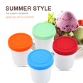 thumbnail image 4 of Bewildely 4pcs 8oz Recipiente de helado reutilizable Cubo de almacenamiento apilable Tina de helado ligera con tapa de silicona para helado Snack Mostrada Bewildely HA014235-00, 4 of 6