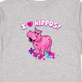 thumbnail image 4 of Inktastic I Love Hippos with Pink Hippo and Flowers Boys or Girls Long Sleeve Toddler T-Shirt, 4 of 5