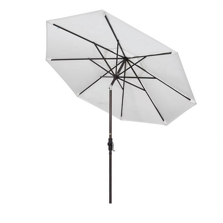 california umbrella 9 patio alluminum push umbrella California Umbrella 9' Round Aluminum Market Umbrella, Crank Lift, Push Button Tilt, White Pole, Black Olefin