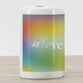 thumbnail image 3 of Pride Ceramic Toothbrush Holder, Romantic Hand Written Words on an Abstract Backdrop with LGBT Community Elements, Decorative Versatile Countertop for Bathroom, 4.5" X 2.7", Multicolor, 3 of 4