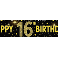 thumbnail image 4 of Glittery Gold Happy 16th Birthday Banner Backdrop Background Party Supplies Photography Props for Birthday Celebrations Party Decorations Photo Booth Decor, 4 of 7