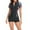 ZA-Black, variant on CFLVAEK Women One Piece Rash Guard Swimsuits with Short Sleeves UPF 50 Protection Front Zip Surfing Suit Tummy Control Boy Leg Swim Suit Athletic Slim Fit Training Swimwear