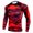 Red, variant on Men's Elastic Fitness Long Sleeve Fast Drying Tops Long Pants Sports Tight Suit