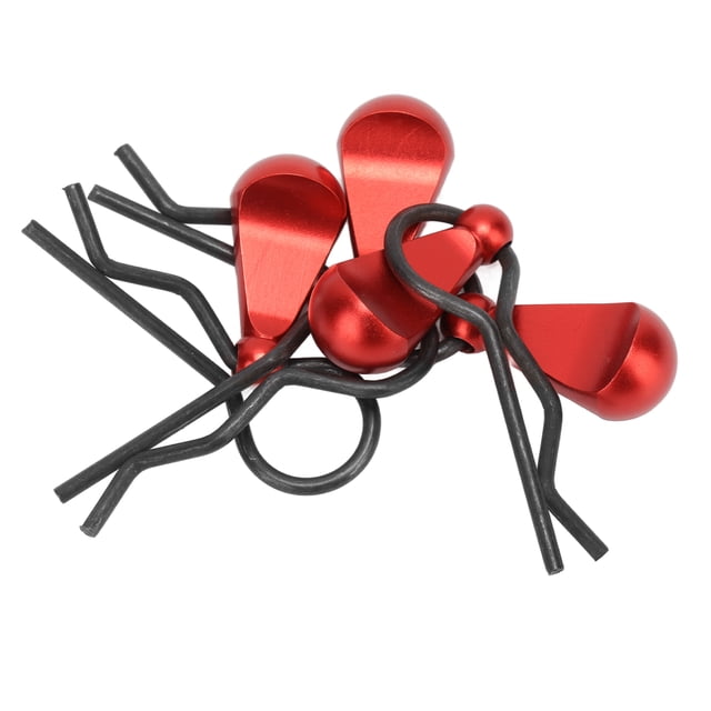 Rc 4 Pcs Clip de Corps Rc en Acier Inoxydable Forme R Clip de Corps Rc avec Poignée en Alliage d'Aluminium pour Voitures Rc 1/8 1/10
