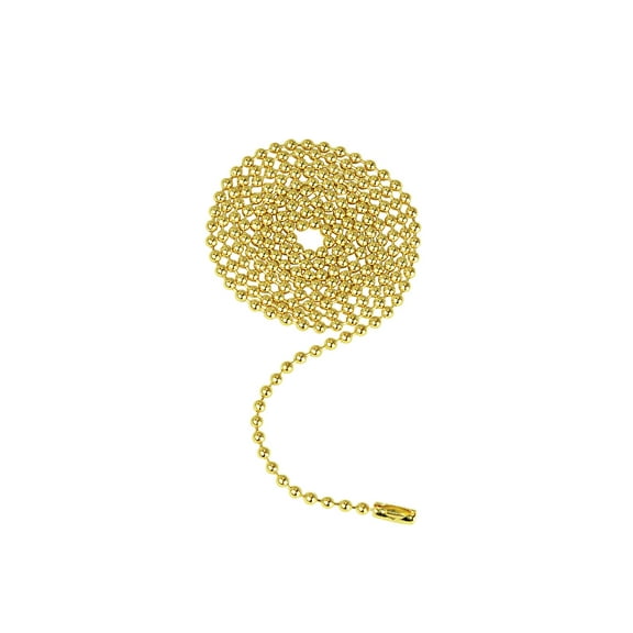 Aspen Creative 21318 3-Feet Beaded Pull Chain with Connector in Polished Brass