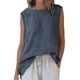 thumbnail image 2 of Craaazy Women Casual Sleeveless Tank Top, Solid Color Loose Fit Round Neck Vest, High Low Hem Asymmetric Top for Daily Wear Gifts, 2 of 7