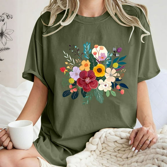 Women's Tops Short Sleeve Summer Vintage Tshirts Shirts for Women Printed Baby Tees Tee Shirts