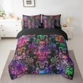 thumbnail image 2 of Manfei Gothic Skull Bedding Queen Size,Boho Damask Comforter Sets with Sheets,Happy Halloween Bedding Sets Queen Size,Super Cozy Gradient Room Decoration,Reversible,7pcs, 2 of 6