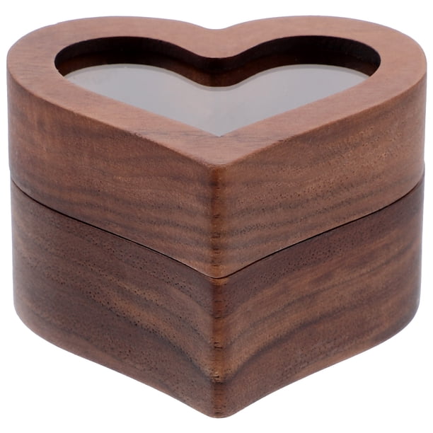 Caja de madera para guardar anillos, estuche para anillos de boda, caja para guardar joyas, contenedor para joyas.