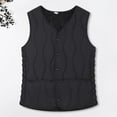 thumbnail image 4 of comerut Women's Warm Padded Vest Lightweight Sleeveless Slim Fit Waistcoat Windproof Single-breasted Solid Color Vest for Fall Winter Daily Wear, 4 of 8