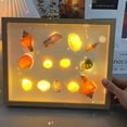 thumbnail image 1 of Luz nocturna de marco de fotos de bricolaje | Lámpara de noche luminosa decoración | Diseño de carcasa de madera para colgar en la pared | Hogar, Fiesta, Decoración de bodas | Incluye conchas y, 1 of 9