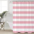 thumbnail image 5 of Pink and Shower Curtain, 72" x 72", White Stripes Waterproof Bathroom Curtain Washable Shower Curtain Set with 12 Hooks, 5 of 6