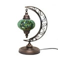 thumbnail image 2 of Asylove Turkish Moon Lamp - Mosaic Moroccan Table & Floor Light, Authentic Meditation Lamp - Total Dim. 7.5 x 11 x 18 inches (Green), 2 of 7