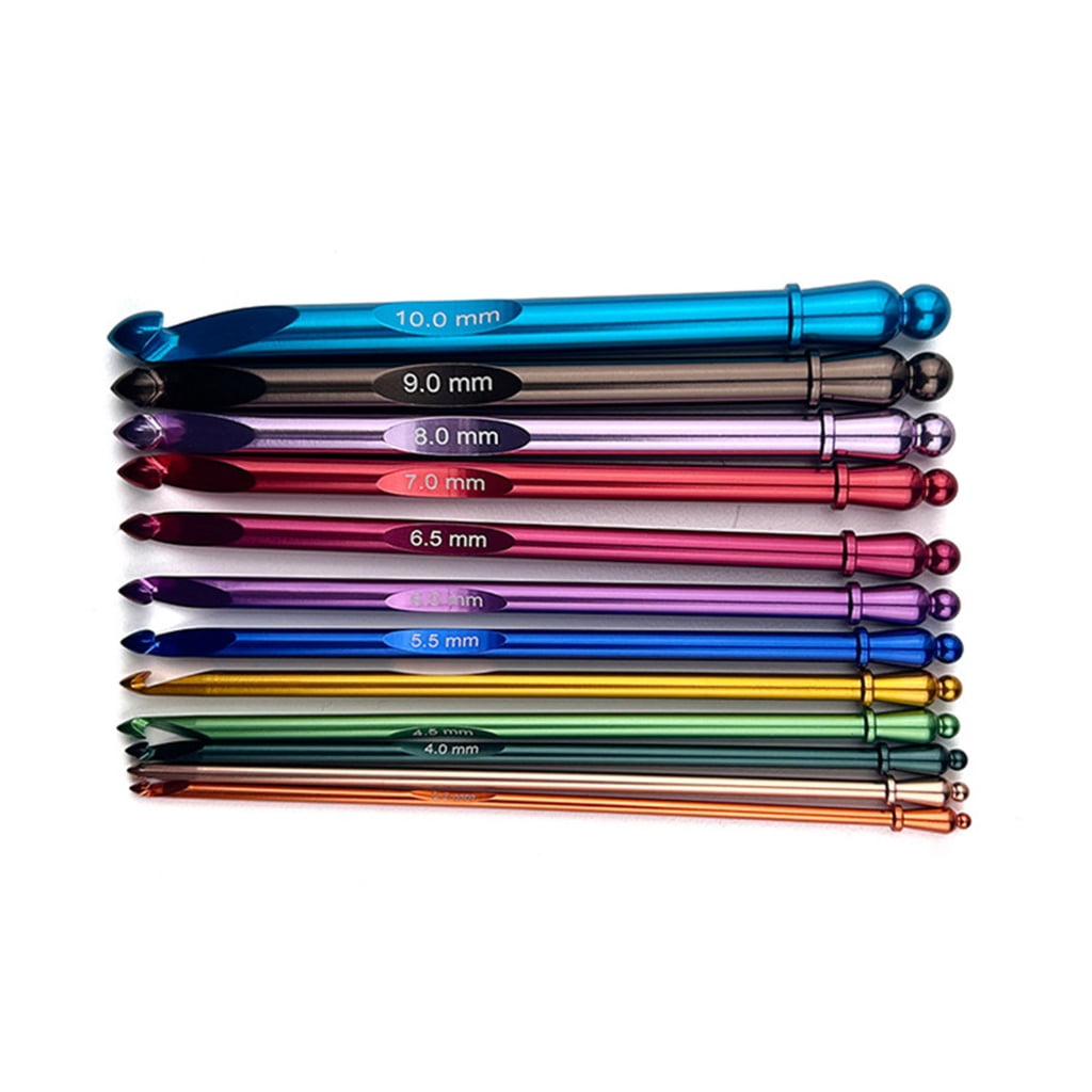 12 Pcs Knitting Needle Colourful Crochet Hook Set 3.0mm-10.0mm Crochet Needle for Crocheting Knitting for Handicrafts