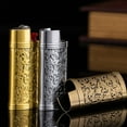 thumbnail image 3 of Retro Pattern Zinc Alloy Lighter Cover for Travel Outdoor, 3 of 8