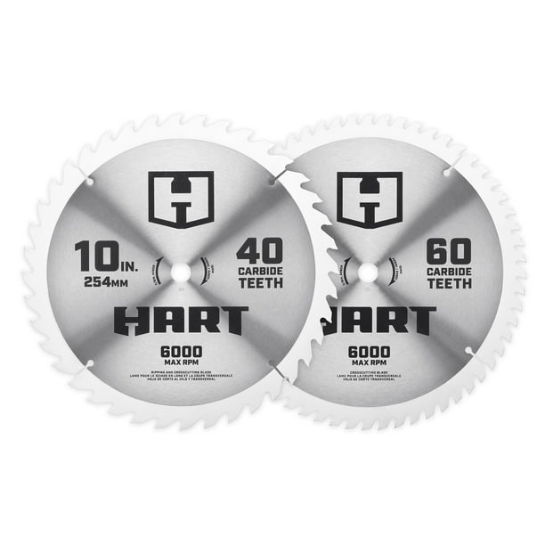 HART 10inch 40T & 60T Ripping & Crosscutting Saw Blades