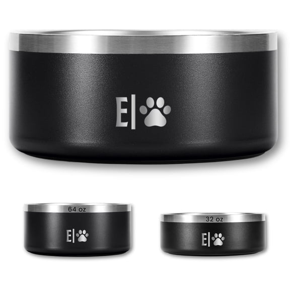 Cuenco para perros EVELANDO de acero inoxidable, 1,9 L, antideslizante, sin BPA