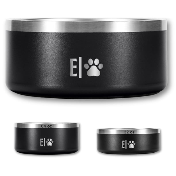 Cuenco para perros EVELANDO de acero inoxidable, 1,9 L, antideslizante, sin BPA