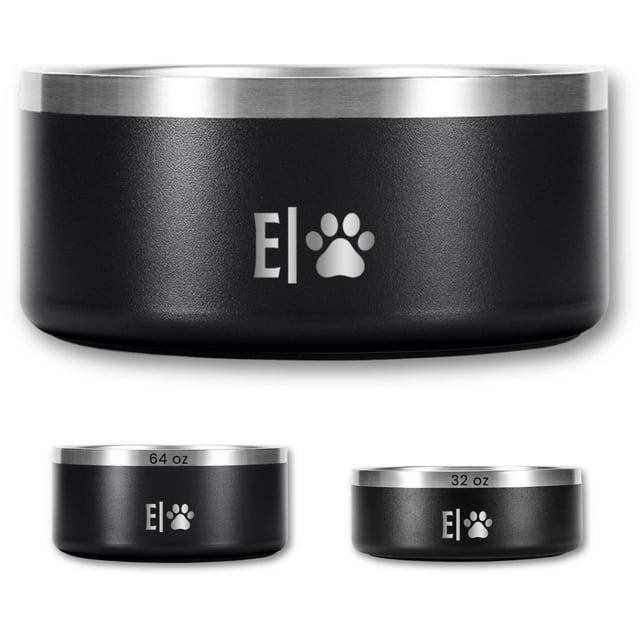 Cuenco para perros EVELANDO de acero inoxidable, 1,9 L, antideslizante, sin BPA