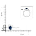 thumbnail image 4 of ANGARA Natural Oval Blue Sapphire Halo Ring with Diamond Accents in 14K White Gold for Women (Size-7x5mm) | September Birthstone, Anniversary, Jewelry Gift for Women | Natural Blue Sapphire Ring, 4 of 9