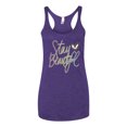 thumbnail image 2 of Stay Beautiful Positivity Quote Saying Pop Culture Tri-Blend Racerback Tank Top, Purple Rush, X-Large, 2 of 3