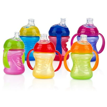 Nuby No-Spill Grip N' Sip Cup, BPA-Free, 10 oz (Colors May Vary ...