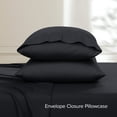 thumbnail image 4 of Bare Home Premium 1800 Collection 3-Piece Bed Sheet Set with Envelope Pillowcase, Twin XL, Black, 4 of 9
