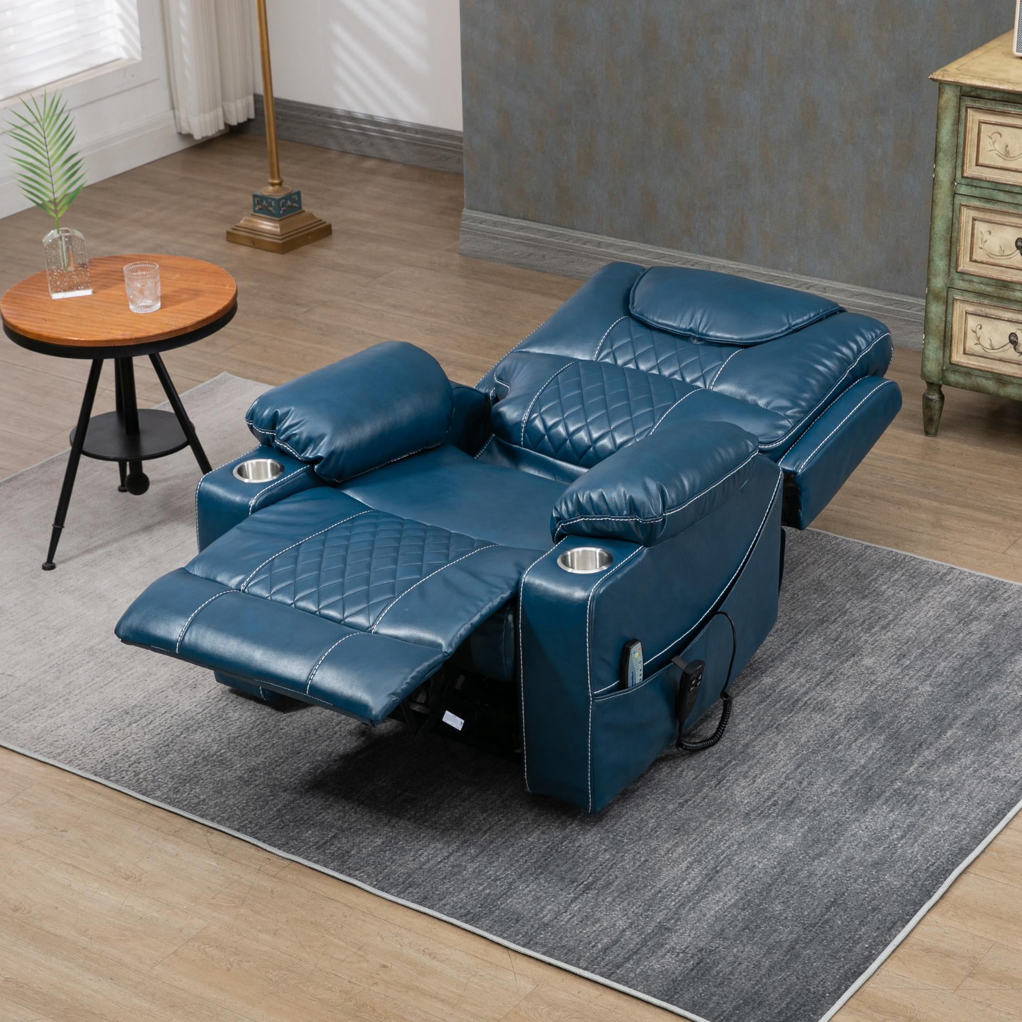 JUUXO Lift Chair Lay Flat Recliner, Large Power Lift Recliner with Heat Massage for Elderly Adult 400 lbs