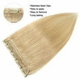 thumbnail image 4 of Benehair Clip-In Hair Extensions One Piece Human Hair Extensions 100% Remy Hair Weft 3/4 Full Head Straight Hair Blonde Invisible Seamless Weft, 4 of 13