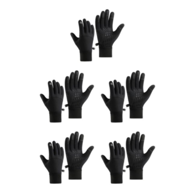 Baohd Touch Screen Gloves With Cold Defending And Warm Keeping Technology Waterproof Gloves Thermal Gloves Black M 5Set