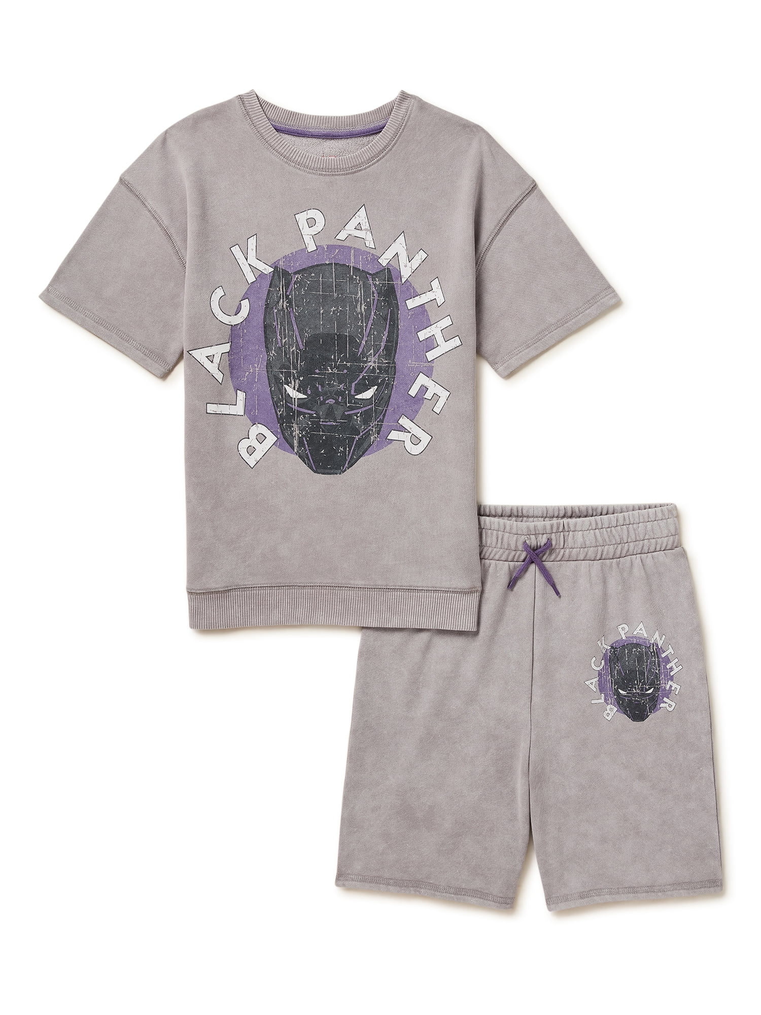 Black Panther Boys Graphic Top and Short Set, 2-Piece, Sizes 4-10